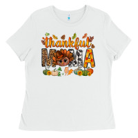 White thankful mama and turkey bbs Ladies Tee - BundleAndBundleShop