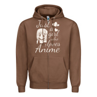Chestnut just a girl who loves anime Zipper Hoodie - DesigneFamous