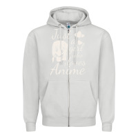 Dove Grey just a girl who loves anime Zipper Hoodie - DesigneFamous