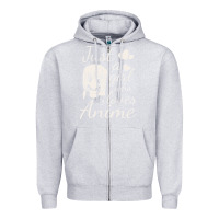 Heather Grey just a girl who loves anime Zipper Hoodie - DesigneFamous