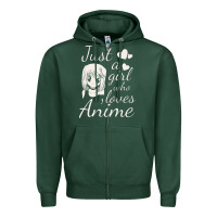 Sports Green just a girl who loves anime Zipper Hoodie - DesigneFamous