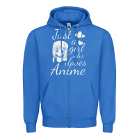 True Royal just a girl who loves anime Zipper Hoodie - DesigneFamous