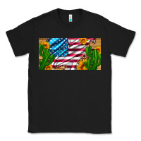 Black usa flag and cactus and sunflowers with leopard and wood license  plat Classic Tee - Artiststas