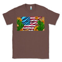 Chestnut usa flag and cactus and sunflowers with leopard and wood license  plat Classic Tee - Artiststas