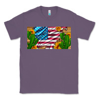 Lavender usa flag and cactus and sunflowers with leopard and wood license  plat Classic Tee - Artiststas