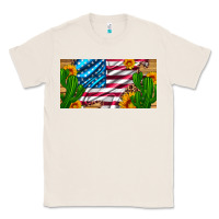 Natural usa flag and cactus and sunflowers with leopard and wood license  plat Classic Tee - Artiststas