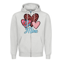 Dove Grey hearts be mine Zipper Hoodie - JahusDesignShop