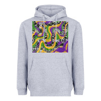 Heather Grey mardi gras cowhide Heavyweight Hoodie - RanaPortraitStore