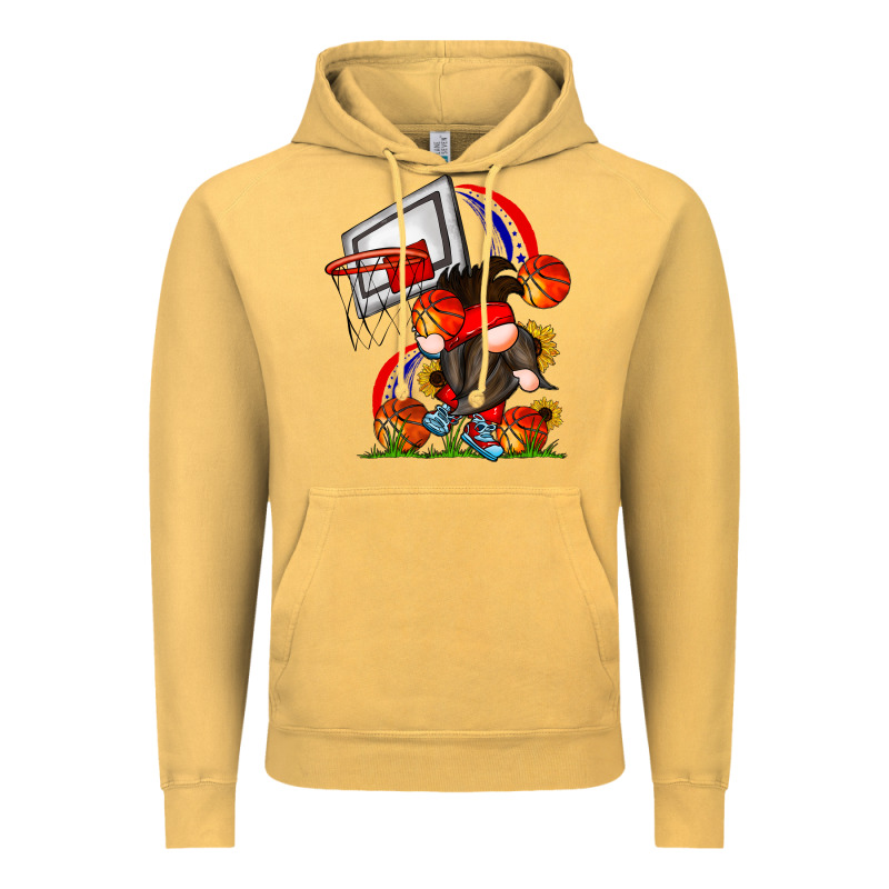 Basketball Gnome Vintage Hoodie by CowhideDigitalArt | Teevron