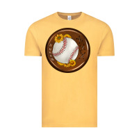 Vintage Mustard baseball with sunflower round earrings Vintage Tee - BundleAndBundleShop