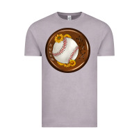 Baseball With Sunflower Round Earrings Vintage Tee | Teevron