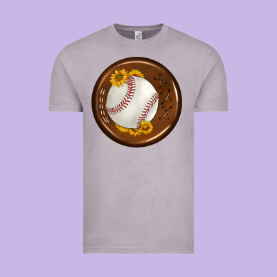 Baseball With Sunflower Round Earrings Vintage Tee Designed By Bundleandbundleshop