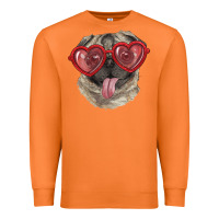 Carrot Pug with love glasses Premium Sweatshirt - RanaPortraitStore