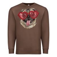 Chestnut Pug with love glasses Premium Sweatshirt - RanaPortraitStore