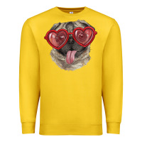 Lemon Pug with love glasses Premium Sweatshirt - RanaPortraitStore