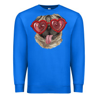 True Royal Pug with love glasses Premium Sweatshirt - RanaPortraitStore