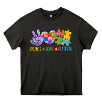 Peace Love Autism Heavy Core Tee | Teevron