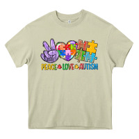 Mossy Peace love Autism Heavy Core Tee - CowGirlArtShop