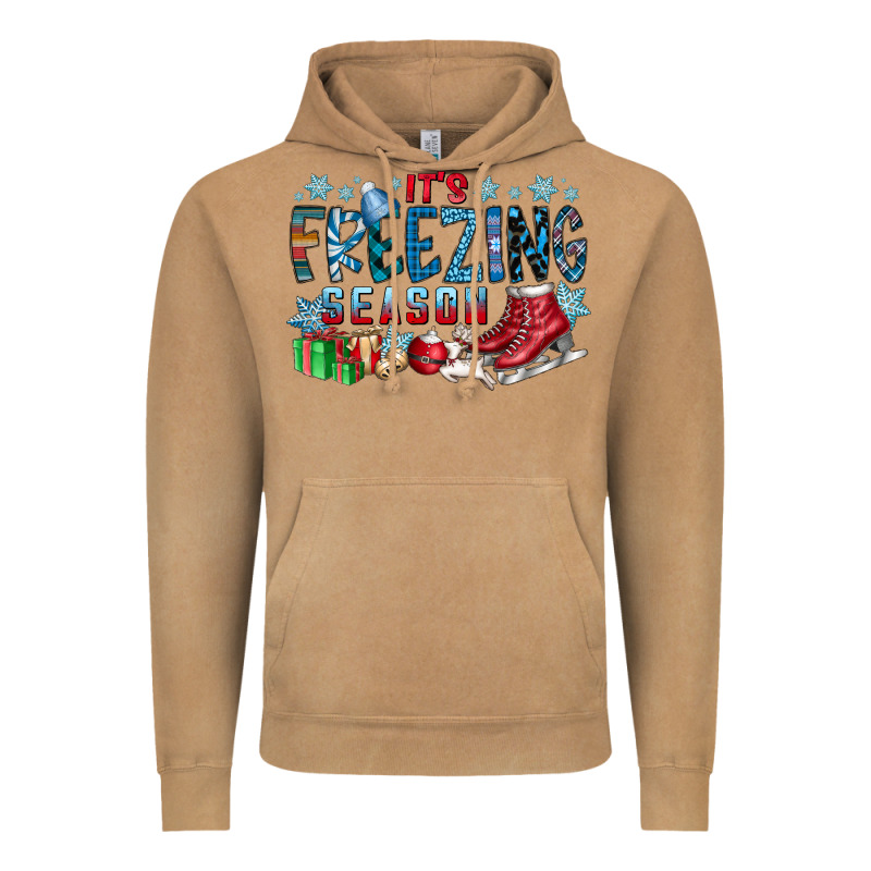 It's Freezing Season Vintage Hoodie by CowhideDigitalArt | Teevron