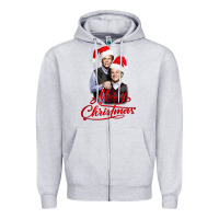 Heather Grey Step Brothers - merry christmas - happy xmas Zipper Hoodie - DesigneFamous