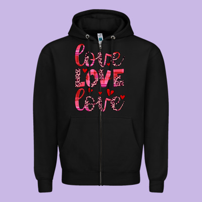 Love Valentines Day Zipper Hoodie Designed By Jahusdesignshop