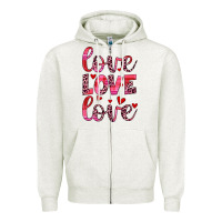 Oatmeal Heather love valentines day Zipper Hoodie - JahusDesignShop