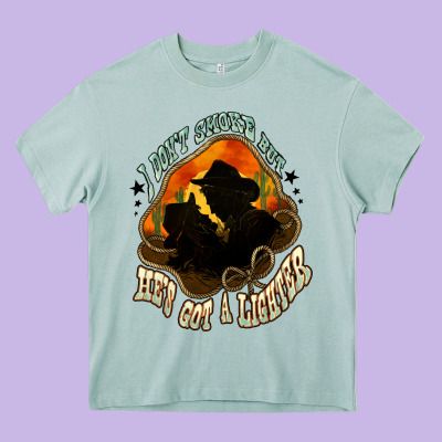 I Don't Smoke But He's Got A Lighter Heavy Core Tee Designed By Howdyjamesfarm