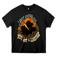 Black I don't smoke but he's got a lighter Heavy Core Tee - HowdyJamesFarm