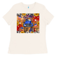 Bone Fourth Of July Truck Ladies Tee - FaDigitalArtStudio