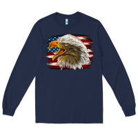 Navy Western American Flag Eagle Long Sleeve Tee - LillyAllenDesigns