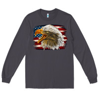 Smoke Western American Flag Eagle Long Sleeve Tee - LillyAllenDesigns