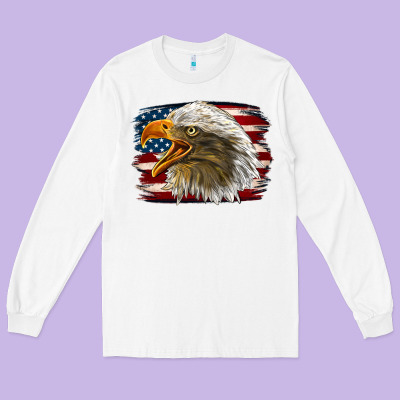 Western American Flag Eagle Long Sleeve Tee Designed By Lillyallendesigns