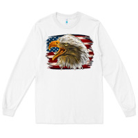 White Western American Flag Eagle Long Sleeve Tee - LillyAllenDesigns
