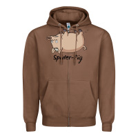 Chestnut Spider Pig Zipper Hoodie - DesigneFamous