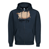 Navy Spider Pig Zipper Hoodie - DesigneFamous