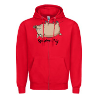 Red Spider Pig Zipper Hoodie - DesigneFamous
