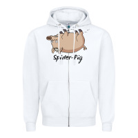 White Spider Pig Zipper Hoodie - DesigneFamous