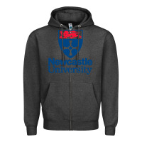 Charcoal Heather Newcastle College Zipper Hoodie - DesigneFamous