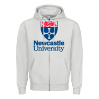 Dove Grey Newcastle College Zipper Hoodie - DesigneFamous