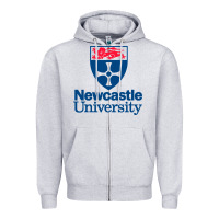 Heather Grey Newcastle College Zipper Hoodie - DesigneFamous