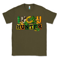 Army Green Lucky hunter St. Patrick's Day Classic Tee - CowGirlArtShop
