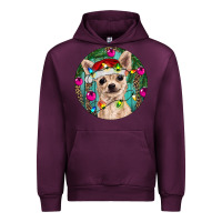 Mauve Wine Christmas Chihuahua Urban Hoodie - RanaPortraitStore