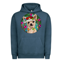 Pigment Midnight Navy Christmas Chihuahua Urban Hoodie - RanaPortraitStore
