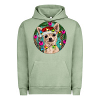 Pigment Oil Green Christmas Chihuahua Urban Hoodie - RanaPortraitStore