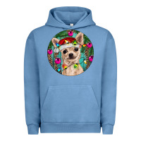Pigment Pebble Blue Christmas Chihuahua Urban Hoodie - RanaPortraitStore
