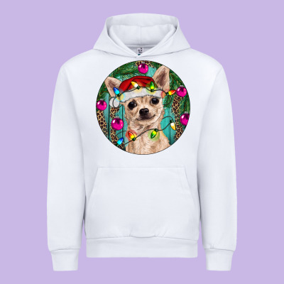 Christmas Chihuahua Urban Hoodie Designed By Ranaportraitstore