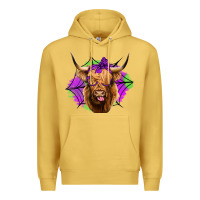 Antique Gold halloween highland cow Premium Hoodie - Jasminsmagicworld