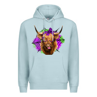 Blue Mist halloween highland cow Premium Hoodie - Jasminsmagicworld