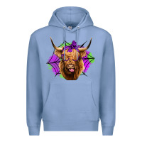 Colony Blue halloween highland cow Premium Hoodie - Jasminsmagicworld