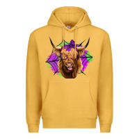 Mustard halloween highland cow Premium Hoodie - Jasminsmagicworld